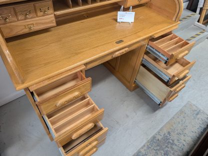 Oak Roll Top Desk - Image 3