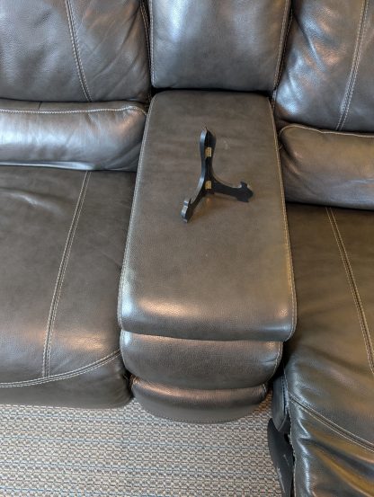 Charcoal Gray Sofa with Drink Holders - Image 4
