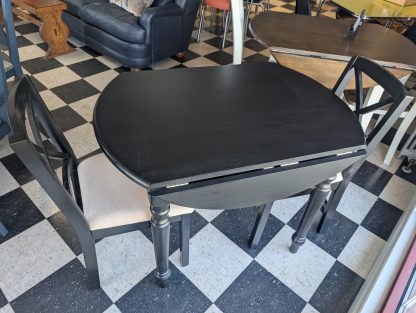 Black Drop Leaf Table & 2 Chairs