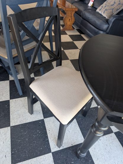 Black Drop Leaf Table & 2 Chairs - Image 2