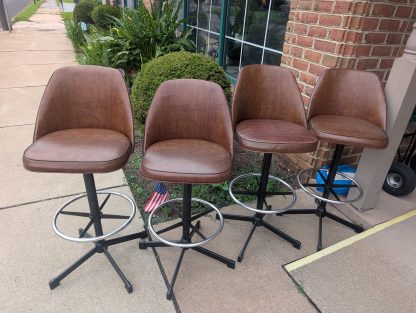 4 Brown Swivel Cosco Stools