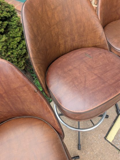 4 Brown Swivel Cosco Stools - Image 2