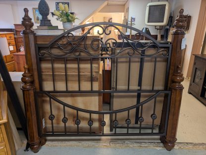 Wood & Metal Queen Bed Set