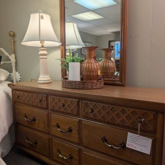 Dresser & Mirror with Decorative Trim