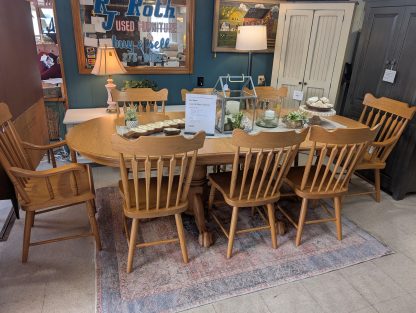 Large Real Wood Table & Chair Set - Image 3