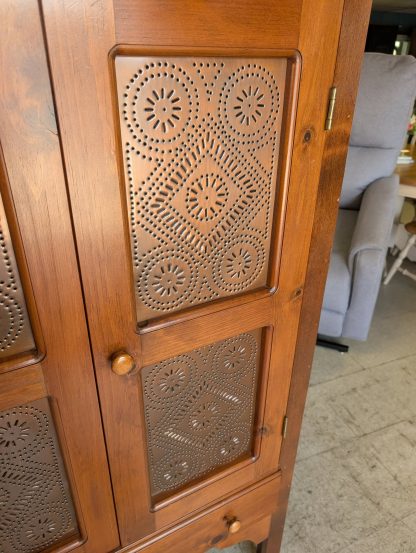 Pine Pantry Cabinet w/ Copper Tin Doors - Image 3