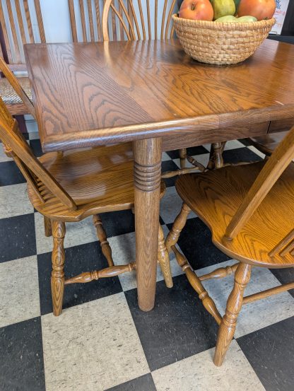 Real Wood Oak Table & 4 Chairs - Image 2