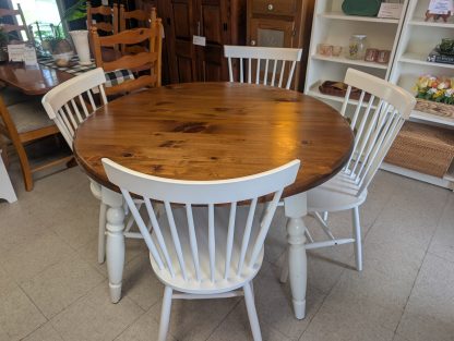 Pine Table with 4 Chairs, Bench, and 2 Boards - Image 2