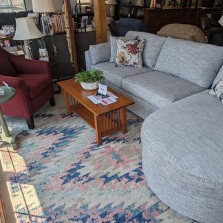 Stone Gray Sectional with Rounded Chaise End