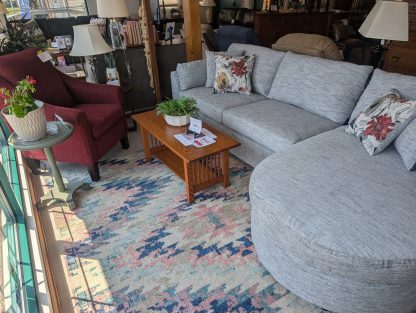 Stone Gray Sectional with Rounded Chaise End