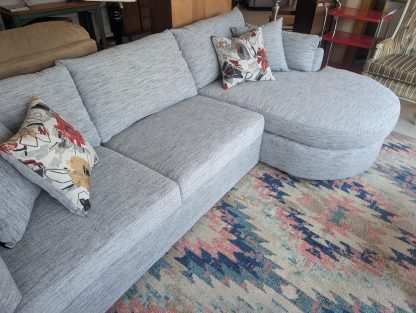 Stone Gray Sectional with Rounded Chaise End - Image 2