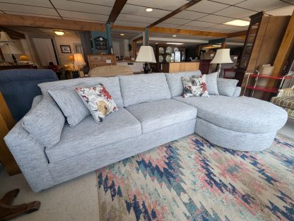 Stone Gray Sectional with Rounded Chaise End - Image 4