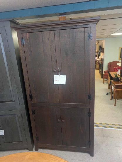 Large Dark Brown Wooden Pantry Cabinet - Image 3
