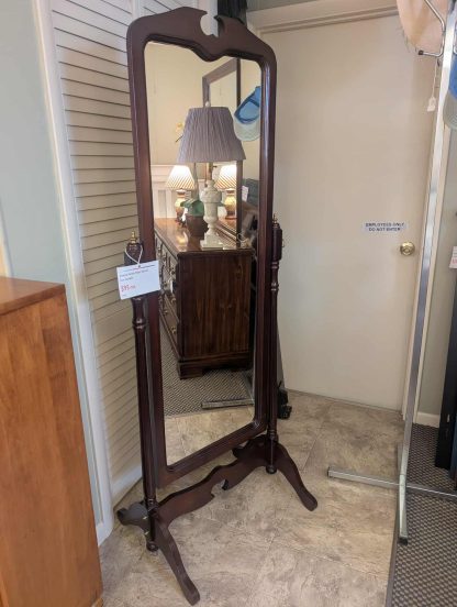Cherry Finish Floor Mirror