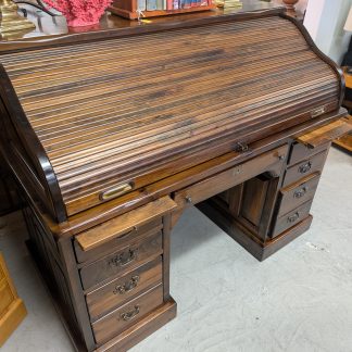 Dark Pine Roll Top Desk