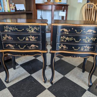 Black Asian End Table Set
