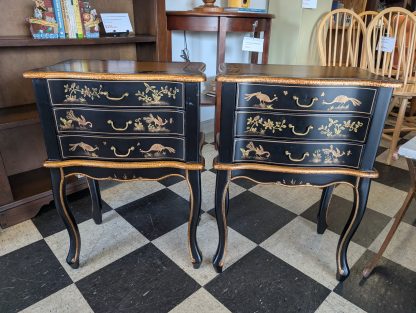 Black Asian End Table Set