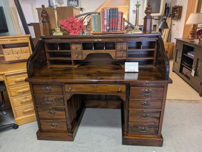 Dark Pine Roll Top Desk - Image 2