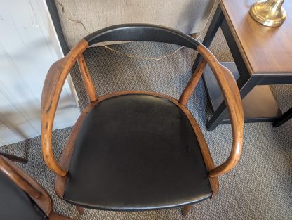 Black Leather MCM Chair Set - Image 2