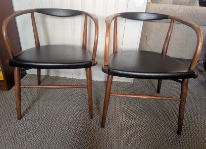Black Leather MCM Chair Set - Image 5