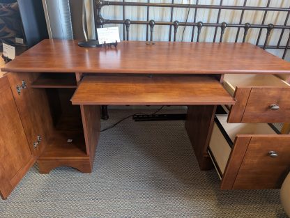 Cherry Laminate Desk - Space for 2 Monitors - Image 2