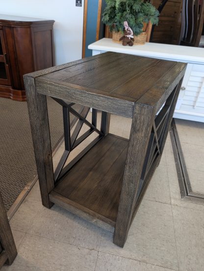 Wooden Gray End Table Set - Image 2