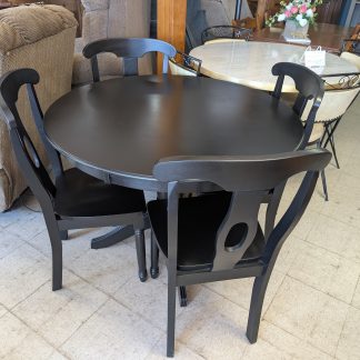 Black Round Table with 4 Chairs