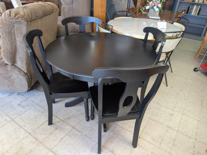 Black Round Table with 4 Chairs