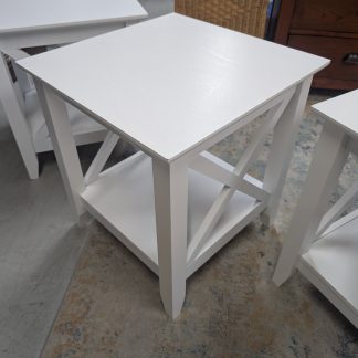 White X-Style End Table