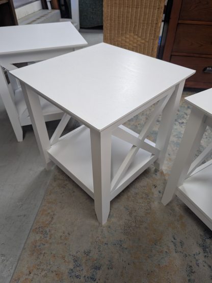 White X-Style End Tables. Each: - Image 2