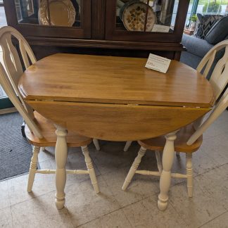 Two Tone Drop Leaf Table with 2 Chairs
