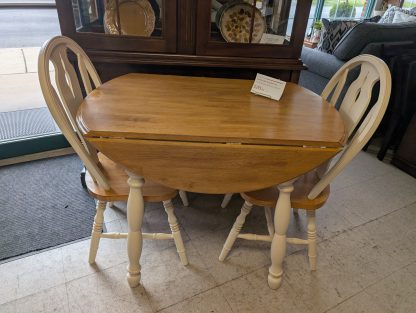 Two Tone Drop Leaf Table with 2 Chairs