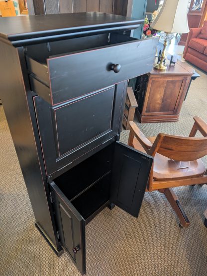 Pier 1 Black Storage Cabinet with Desk - Image 3