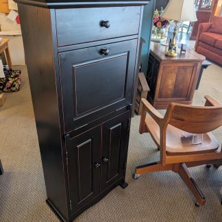 Pier 1 Black Storage Cabinet with Desk