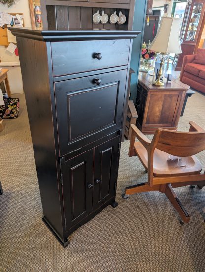 Pier 1 Black Storage Cabinet with Desk
