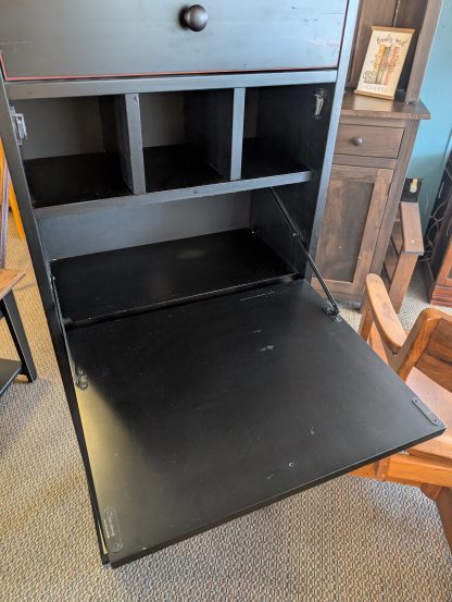 Pier 1 Black Storage Cabinet with Desk - Image 2