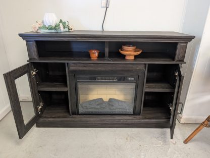 Gray Fireplace TV Stand - Image 3