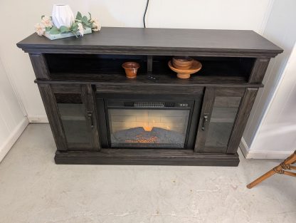 Gray Fireplace TV Stand