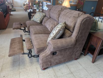 Double Reclining Brown Sofa - Image 3