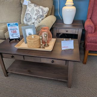 Gray & Brown End Table Set