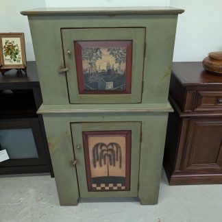 Green Primitive Storage Cabinet
