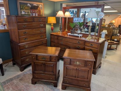 Queen Size Hardwood Cherry Bedroom Set - Image 6