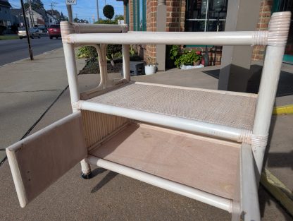 White Rattan Serving Cart - Image 2