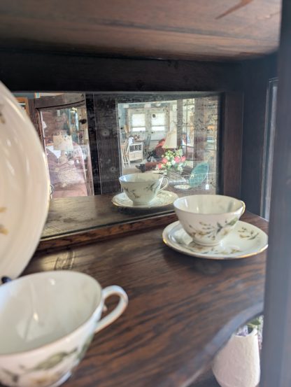 Antique Curved Glass Curio Cabinet - Image 2