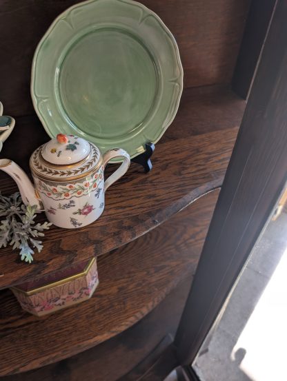 Antique Curved Glass Curio Cabinet - Image 5