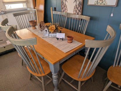 Two Color Table w. 8 Chairs & Board