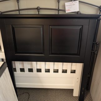 Twin Black Raised Panel Headboard, Alone. No Rails