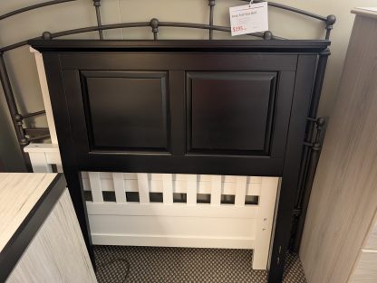 Twin Black Raised Panel Headboard, Alone. No Rails