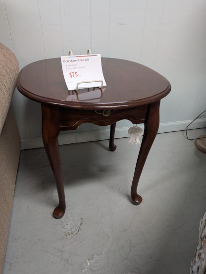 Oval Cherry End Table