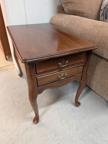 Cherry End Table with Drawers